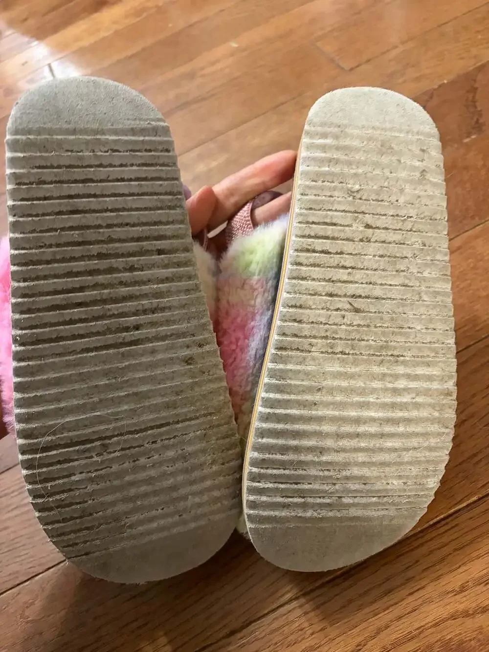 Steve Madden KATHY Kids Tie-Dye Faux Fur Platform Slingback Slippers